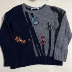 familiar 車刺繍 セーター 100cm