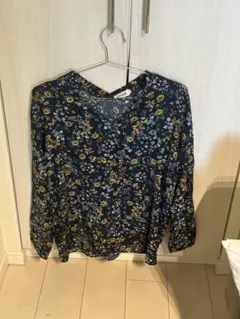 LEPSIM ネイビー花柄長袖シャツ FREEサイズ