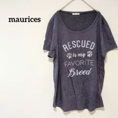 maurices 半袖 ロゴ入り 肉球 グラフィック Tシャツ ダークグレー