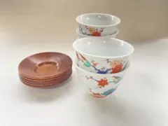 有田焼 彌右衛門 花柄 湯飲み 5個セット