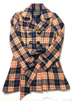 オレンジ　ツイード　コート　ZARA　ザラ　系