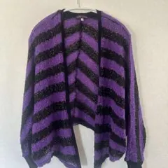 キッズ　女の子　ボーダー　メッシュ　長袖　カーディガン　150