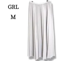 グレイル GRL スカート ロング M 白 ウエストゴム プリーツ 大人女子