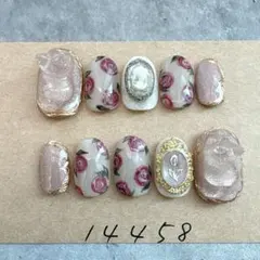 ネイルチップマグネットクリスタル猫アンティーク薔薇ヴィンテージ1022