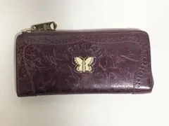 ANNA SUI 蝶モチーフ レザー長財布