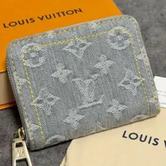 新品同様⭐️ルイヴィトン ジッピーコインパース デニム ミニ財布 グレー 刺繍