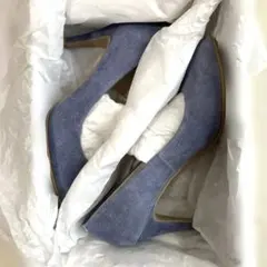 UNTITLED ブルー スエード風パンプス　22cm