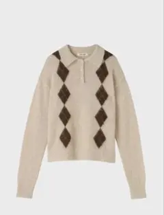 【THE TOE新品】Marien Argyle Knit(beige/S) THE TOE Marien Argyle Knit - メルカリ