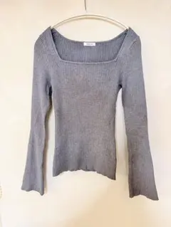【新品未使用】FRAY I.D グレー リブ編み 長袖トップス