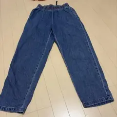 GUデニムパンツ ウエストゴム ストレートレッグXS