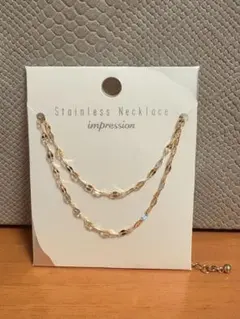 新品未使用・人気1連ペタルチェーン・サージカルステンレスネックレス・ゴールド