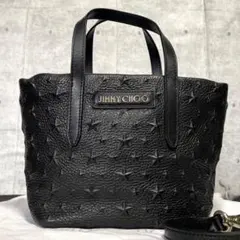 【未使用級】JIMMY CHOO MINISARA BLACK 2WAY BAGのサムネイル