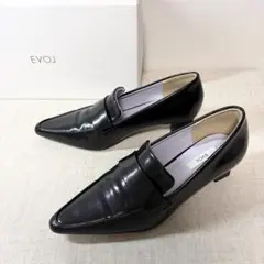 箱付き美品★EVOI イーボル ローヒール コインローファー ポインテッドトゥ