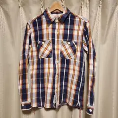 HOUSTON ネルシャツ チェック 長袖シャツ L