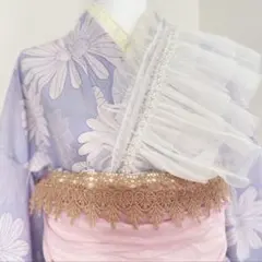 今流行りのショルダーレースフリルパール 成人式振袖 卒業式袴 浴衣