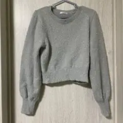 INGNI ラメフェザーニット　イング　長袖　M イング　シルバー　グレー