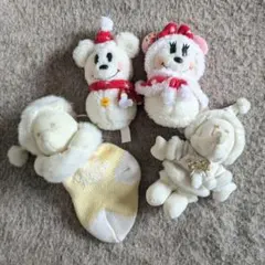 ディズニー　雪だるま　ミッキー　ミニー　ホワイト　プーさん　ミニー　ぬいぐるみ