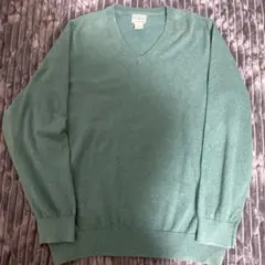 LL Bean 90s〜00s Vネック コットン カシミヤ セーター L