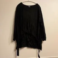 soho 黒シンプル無地 ニットオーバーサイズチュニック ブラック S 海外古着