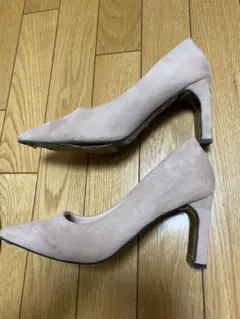 ベージュ ポインテッドトゥ ハイヒール 約7cm