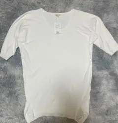 【新品タグ付】HusHusH センターシーム ドルマンサマーニット 白 Lのサムネイル