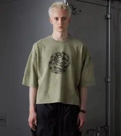 完売【GRANCY】グラフィックデザインリバーシブルTシャツ カーキ M