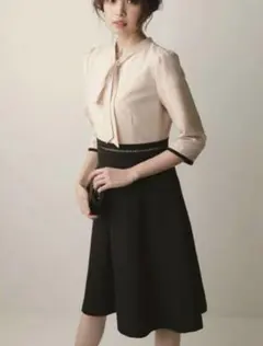 Apuweiser-riche パール付ボウタイワンピース　アプワイザーリッシェ