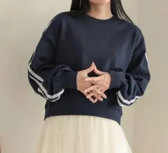 LOWRYS FARM 袖ライントレーナー スウェット ネイビー F