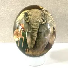 ダチョウの卵　アフリカお土産　置物 アフリカ民芸品、 ダチョウの卵アート - メルカリ