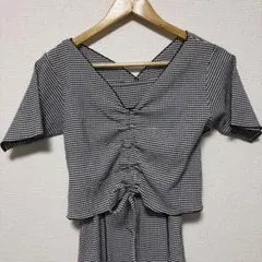 マルチWayトップス×キャミワンピースチェック柄セットアップ[tu712]