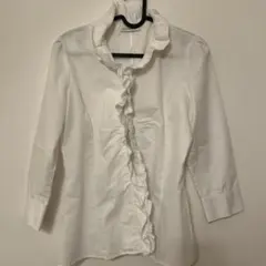 【中古品】NARACAMICIE ナラカミーチェ フリルブラウス ホワイト