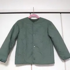 美品　ユニクロ　リバーシブル　キルティング　ボア　アウター　１４０ オリーブ