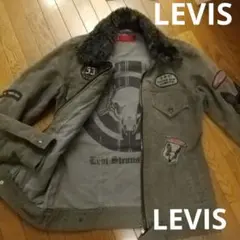 リーバイス レッドタブ 　ボア襟　デニムジャケット ブルゾン グレー