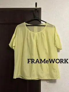 FRAMeWORK シアーブラウス　プルオーバー　シルク混　レモンイエローのサムネイル