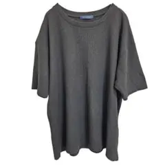 tm-party Tシャツ 半袖 ワッフル ブラック コットン混 ゆったり L