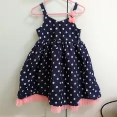 ネイビー水玉ノースリーブワンピース エイチアンドエム