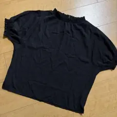 ディスコートmini☆黒 ドット柄 半袖ブラウス　140