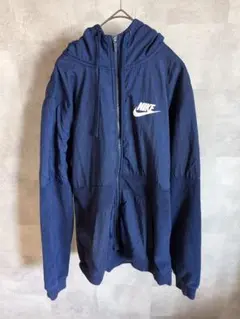 NIKE ナイキ　ナイロンジップアップ　パーカー　ネイビー　90s 紺タグ