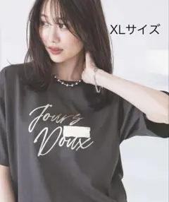 吉高由里子さん着用 グローバルワーク リッチクリーンプリントT半袖　XLのサムネイル