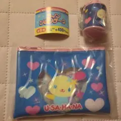胸キュンメモリーズ クリアフラットポーチ S　ウサハナ　コインシリンダー２
