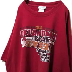USA製 ステップアヘッド オクラホマ大学テキサス Tシャツレッド赤XL古着