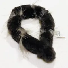 タグ付 未使用 ラビットファー&ラクーンファー ミックスファーティペット 茶色