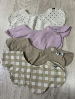 コニースタイ　チェック柄 ドット柄　無地4枚セット