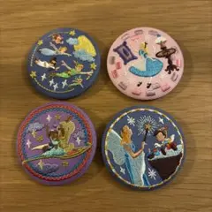 ディズニー刺繍ピンバッジ4個セット