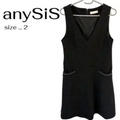 【ほぼ未使用✨️美品】anySiS ノースリーブワンピース ジャンパースカート 黒