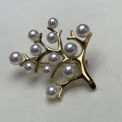 ミキモト アコヤ真珠 ブローチ 最大5.1mm K18 6.9g