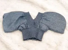 本日値‼️EMODA デニムブルーバルーンスリーブトップス オフショル