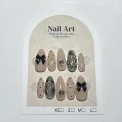 リボンハートネイルフレンチガーリー量産型 スナ系ドット韓国現品ピンク埋めつくし