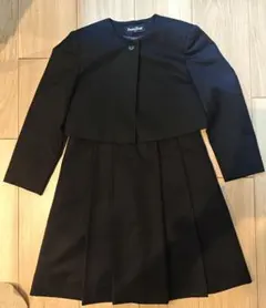 ファミリア 120 アンサンブル 濃紺 ワンピース ボレロ お受験 入学式