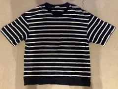 GU 半袖 Tシャツ ネイビー×ホワイト Lサイズ